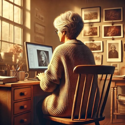Marie writing her story